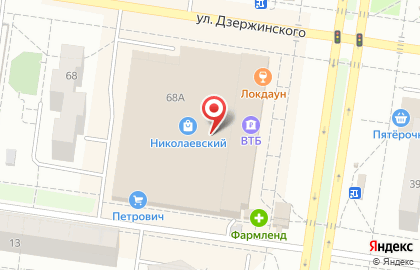 Магазин зоотоваров на ул. Дзержинского, 68а на карте