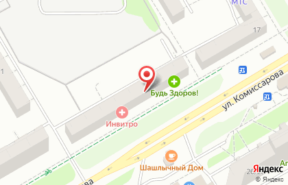 Торгово-монтажная фирма Линия Окон на улице Комиссарова на карте