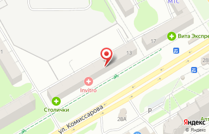 АКБ Московский Индустриальный Банк на улице Комиссарова на карте