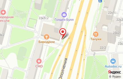 ЦентрОбувь на Октябрьском поле (ул Народного Ополчения) на карте