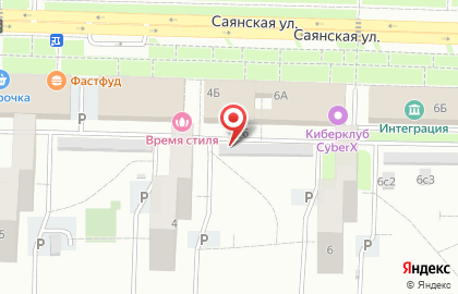 Киоск по продаже фруктов и овощей, район Ивановское на Саянской улице на карте