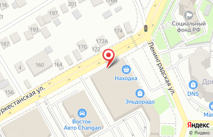 Химчистка-прачечная Чистюля на Туркестанской улице на карте