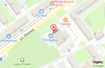 Супермаркет Пятёрочка в Кузнецком районе на карте