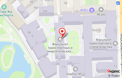 Петербургский государственный университет путей сообщения Императора Александра I в Санкт-Петербурге на карте