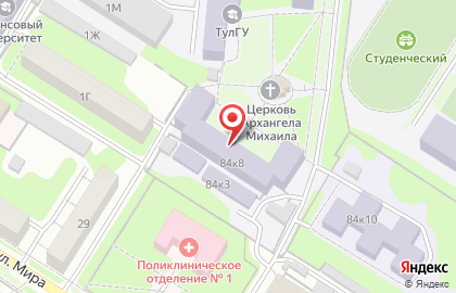 Тульский государственный университет на проспекте Ленина, 84 к 8 на карте