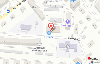 Продовольственный магазин Огонек на Газовой улице на карте