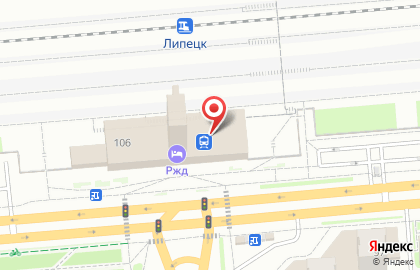 Железнодорожный вокзал Липецк в Правобережном районе на карте