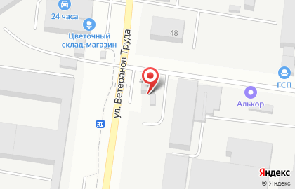 Фирменный магазин аккумуляторного завода Алькор на улице Ветеранов Труда на карте