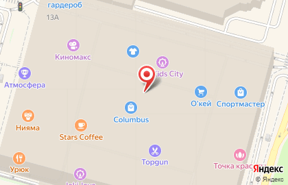 Ресторан KFC в ТЦ Columbus на карте