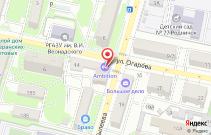 Фитнес-клуб Ambition GYM на улице Рылеева на карте