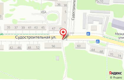 Продовольственный магазин на Судостроительной улице на карте