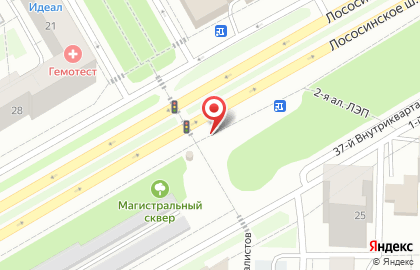 Сеть киосков и магазинов свежей выпечки Метро-II на Лососинском шоссе на карте