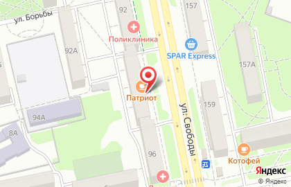 Сеть кафе-пельменных Патриот в Советском районе на карте
