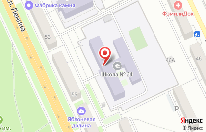 Средняя общеобразовательная школа №24 на проспекте Ленина на карте