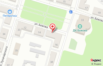 Магазин хозтоваров Малахит на улице Бажова на карте