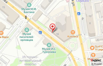 Магазин путешествий Интурист на улице Тургенева на карте