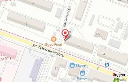 Магазин мяса птицы на улице Дзержинского на карте