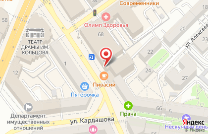 Воронежская областная общественная патриотическая организация Дети военного времени на улице Карла Маркса на карте