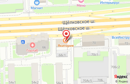 Якитория на Щёлковской на карте