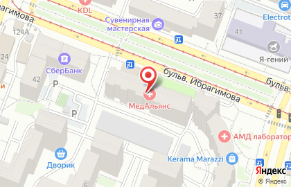 Упск на бульваре Ибрагимова на карте