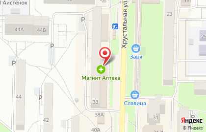 Магазин косметики и бытовой химии Магнит Косметик на Хрустальной улице на карте
