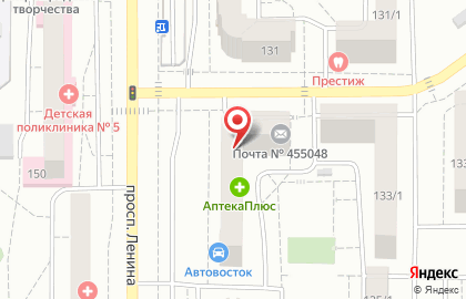Банкомат АИБ ЧЕЛЯБИНВЕСТБАНК на проспекте Ленина, 133 на карте
