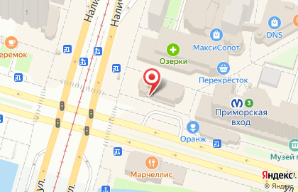 Малина на улице Одоевского на карте