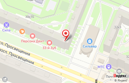Vesnaлето на улице Просвещения на карте