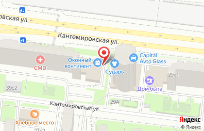 Производственно-монтажная компания Оконный Континент на Кантемировской улице на карте