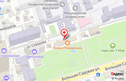 Кафе быстрого питания Гирос на улице Суворова на карте