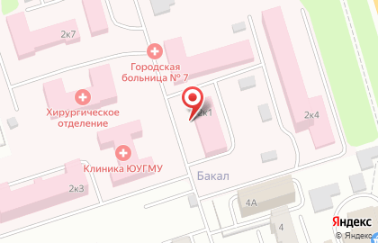 Клиника Южно-Уральского Государственного Медицинского Университета в Металлургическом районе на карте