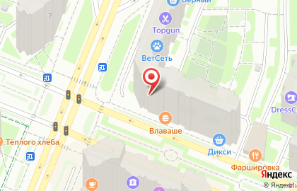 Барбершоп Topgun на метро Девяткино на карте