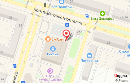 Автоматический киоск Вода-воз на проспекте Вагоностроителей на карте