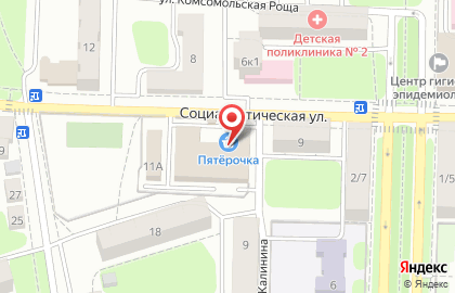 Супермаркет Пятёрочка на Социалистической улице на карте