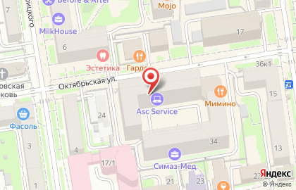 ЗАО Вираж на Октябрьской улице на карте
