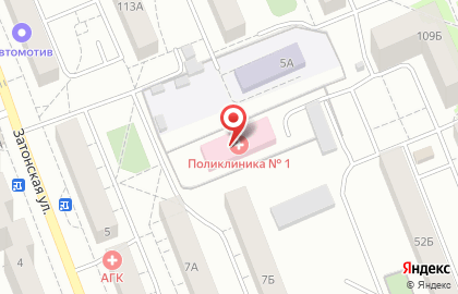 Красноярская межрайонная поликлиника №1 на Затонской улице на карте