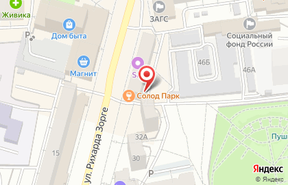 Автостоянка на ул. Рихарда Зорге, 46/1 на карте