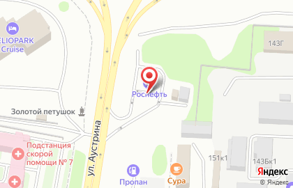 АЗС Роснефть в Октябрьском районе на карте