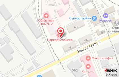 Поликлиника Оренбургский областной клинический наркологический диспансер в Промышленном районе на карте