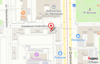 Клубы по месту жительства на улице Дзержинского на карте
