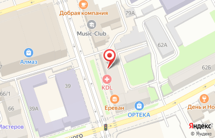 Кафе Корица на улице Луначарского на карте