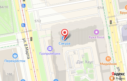 Банкомат Банк Москвы, Екатеринбургский филиал на улице Циолковского на карте
