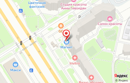 Супермаркет Магнит у дома в Фрунзенском районе на карте