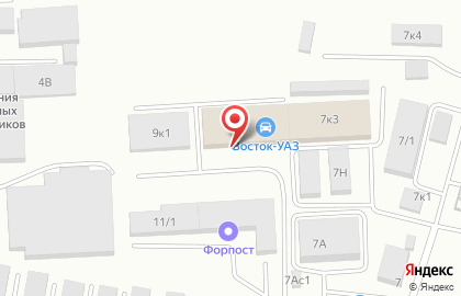 Дилерский центр УАЗ в Железнодорожном районе на карте