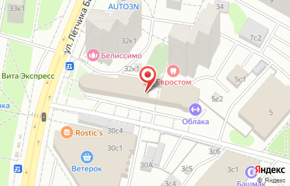 Фитнес-клуб Облака на улице Лётчика Бабушкина на карте