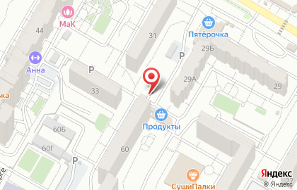 Киоск по продаже фруктов и овощей в Краснооктябрьском районе на карте