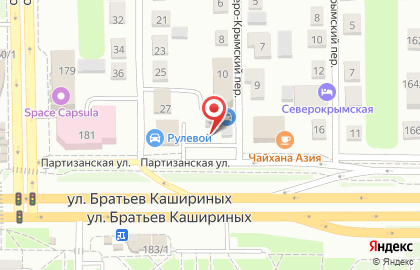 Автомойка Вираж74 на Партизанской улице на карте