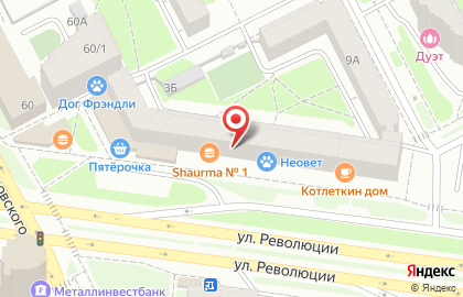 Ветеринарная клиника Неовет в Свердловском районе на карте