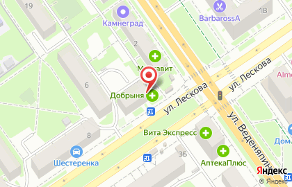 Магазин косметики и бытовой химии Южный Двор Поволжье на улице Лескова на карте