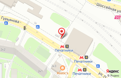 Киоск печатной продукции СмартМатрикс на улице Гурьянова на карте
